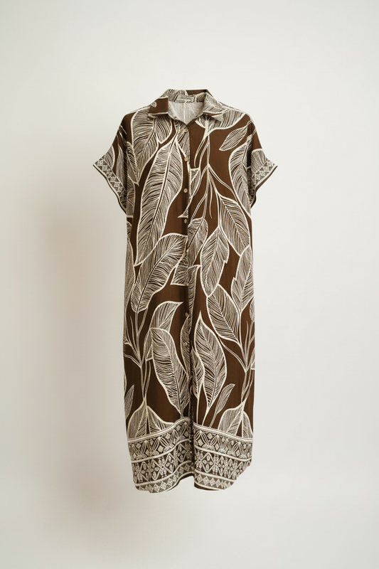 Vestido tropical - flat lay