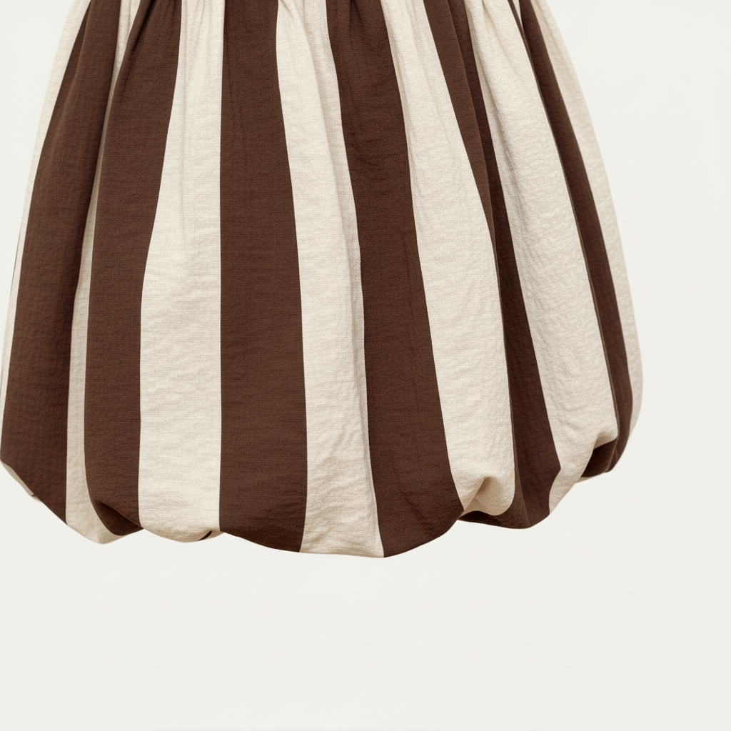 Zoom bajo falda globo vestido bandeau
